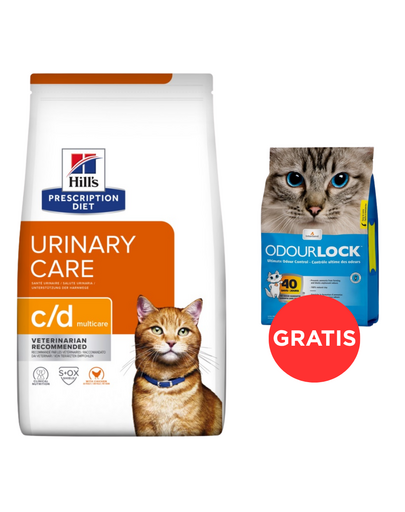 HILL'S Prescripition Diet Feline c/d Multicare dla kotów 8 kg + żwirek dla kotów 6 kg GRATIS