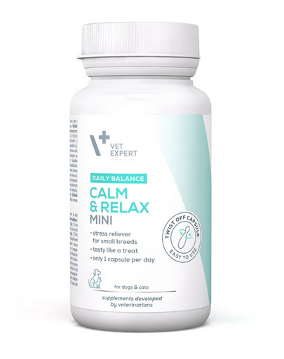 Daily Balance Calm and Relax Mini wsparcie w stresie dla małych psów i kotów 30 kapsułek