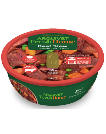 ARQUIVET Fresh Home gulasz wołowy 280 g monobiałkowa mokra karma dla psów