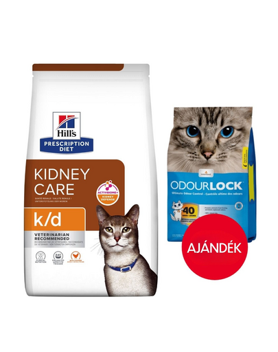HILL'S Prescription Feline Diet k/d dla kotów 8 kg + żwirek dla kotów 6 kg GRATIS