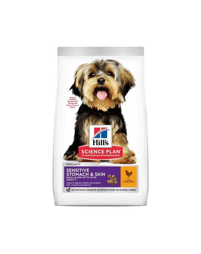 HILL'S Science Plan Adult Small Mini Sensitive Stomach and Skin Chicken 6 kg kurczak, dla wrażliwych psów małych i miniaturowych ras