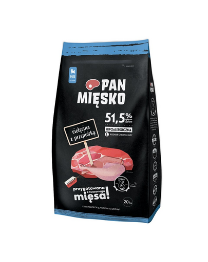 Cielęcina z przepiórką dla szczeniąt L 20 kg