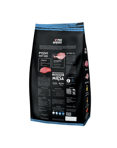 Cielęcina z przepiórką dla szczeniąt L 20 kg