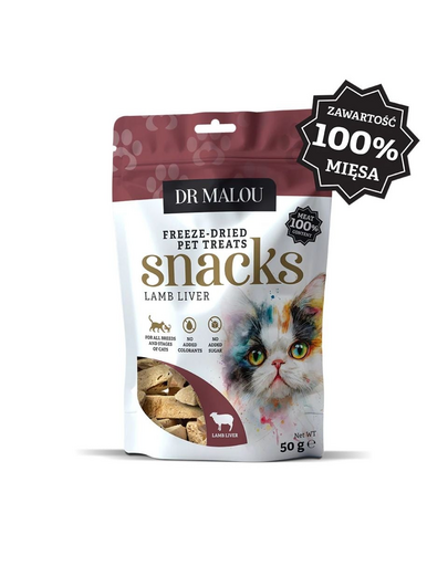 100% liofilizowana wątroba jagnięca 50g przysmaki dla kotów