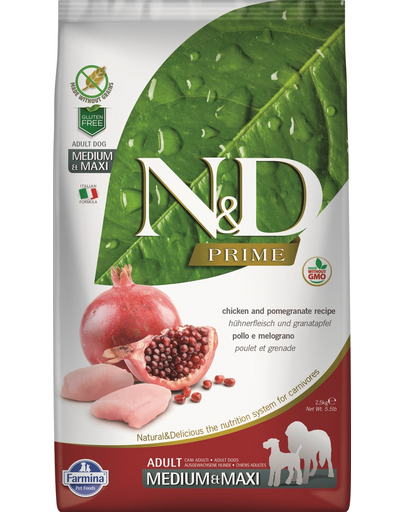 N&D Prime dog adult medium & maxi chicken & pomegranate 12 kg