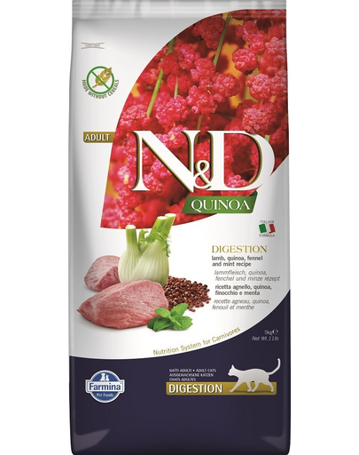 N&D CAT QUINOA DIGESTION LAMB & FENNEL 5 kg