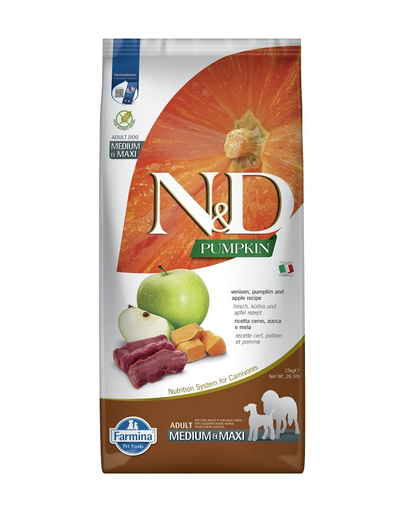 N&D Venison Pumpkin & Apple Adult Medium & Maxi sucha karma dla psa 12 kg