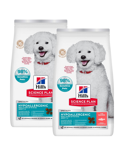 HILL'S Science Plan Canine Adult Mini Small Hypoallergenic Salmon 2x6kg közepes testű felnőtt kutyák számára lazaccal