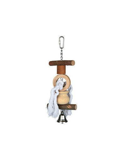 TRIXIE Natural living toy with bell-rope 20 cm