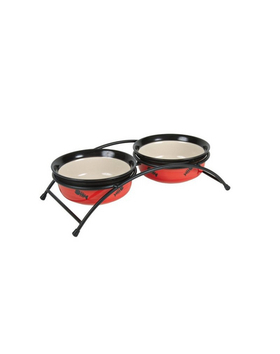 TRIXIE  Kerámia tálkák állvánnyal 250 ml-125 cm piros