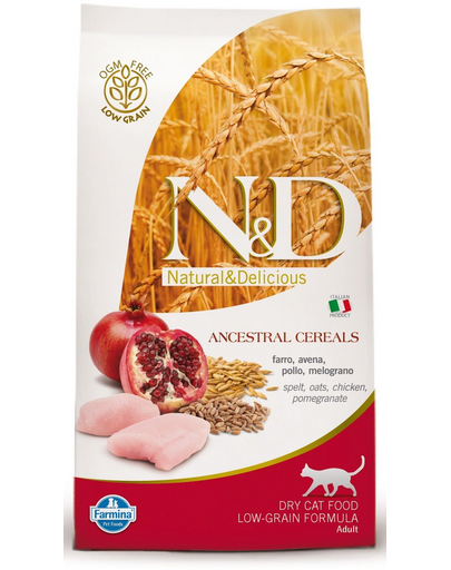 FARMINA N-D low grain chicken - pomegrante adult cat 03 kg