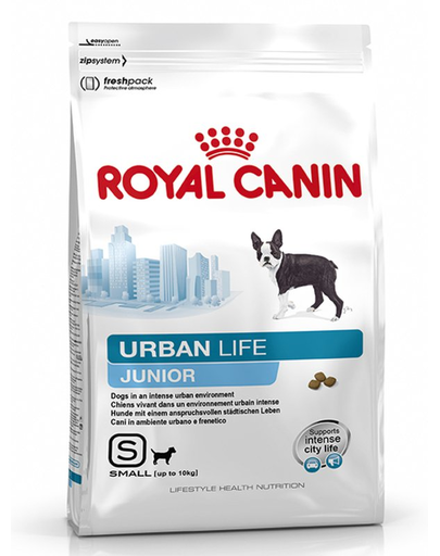 ROYAL CANIN Urban Junior small 15 kg + 3 x nedves eledel urban life 015 kg ajándék