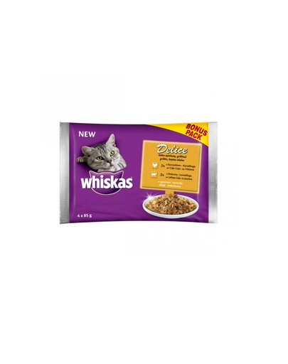 WHISKAS Delice grillezett hús 4 x 0085 kg junior