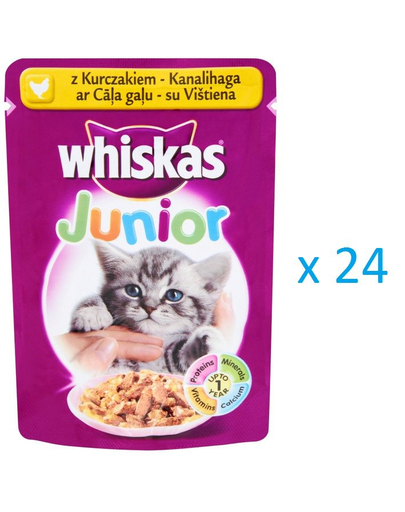 WHISKAS alutasakos eledel junior szárnyas 100g x24