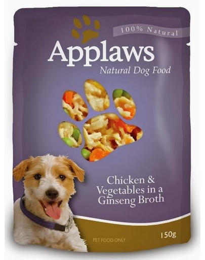 APPLAWS Tasak kutyáknak, csirke és zöldségek  húslevesben 150 g