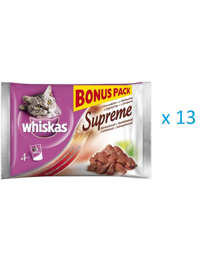 WHISKAS alutasakos eledel supreme húsos válogatás 4 x 85g x13