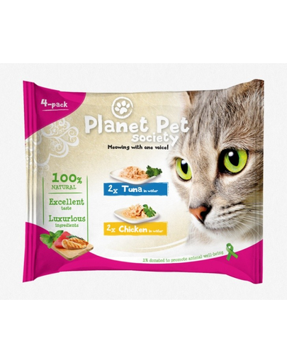Planet Pet Society tonhal és csirke vízben 4 x 50 g