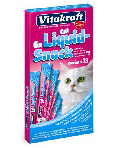 VITAKRAFT Cat Liquid Snack 6db lazac+Omega3