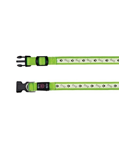 TRIXIE Nyakörv USB lámpával, S–M: 30–40 cm-25 mm, zöld