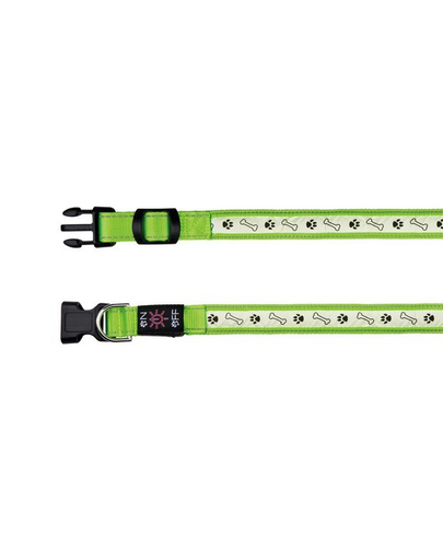 TRIXIE Nyakörv USB lámpával, L–XL: 50–60 cm-25 mm, zöld