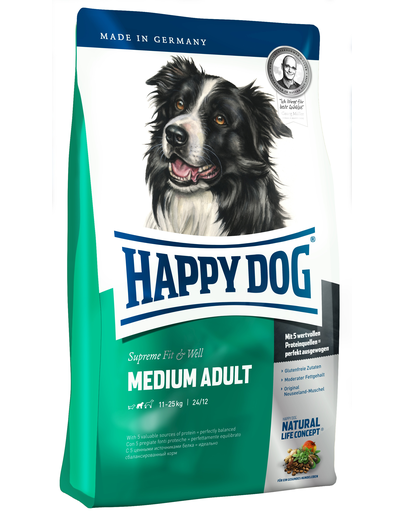 HAPPY DOG Fit & Well Adult Medium 12.5 kg