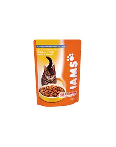 IAMS Adult tasak 100g és csirke mártásban