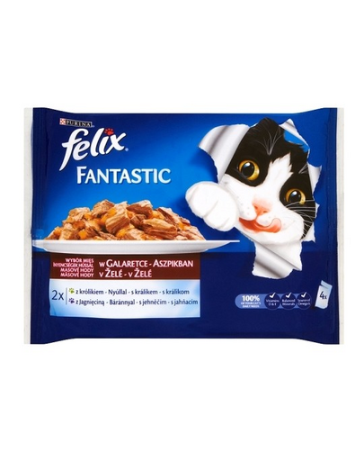 FELIX Fantastic hús választék aszpikban 4x100g: nyúl, bárány