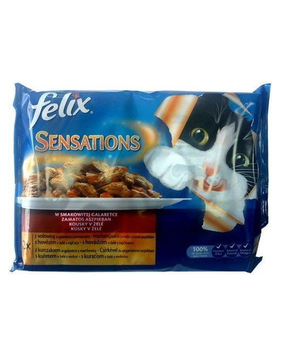 FELIX Sensations Sauce Surprise 4x100g: pulyka, bárány