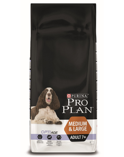 PURINA Pro Plan Dog Medium & Large Adult 7+ with Optiage - csirkében gazdag 14 kg