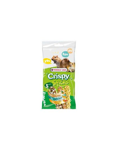 VERSELE-LAGA Crispy Sticks Omnivores Triple Variety Pack 165 g 3 rudacska hörcsögöknek, egereknek, patkányoknak