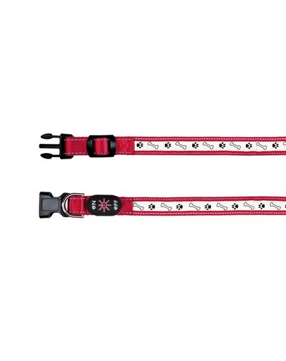 TRIXIE Nyakörv USB lámpával, S–M: 30–40 cm-25 mm, piros