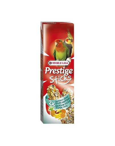 VERSELE-LAGA Prestige Sticks Big Parakeets Exotic Fruit 140 g - rudacska egzotikus gyümölcsökkel közepes papagájoknak