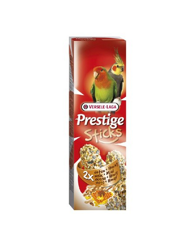 VERSELE-LAGA Prestige Sticks Big Parakeets Nuts-Honey 140 g - diós-mézes rudacska közepes papagájoknak