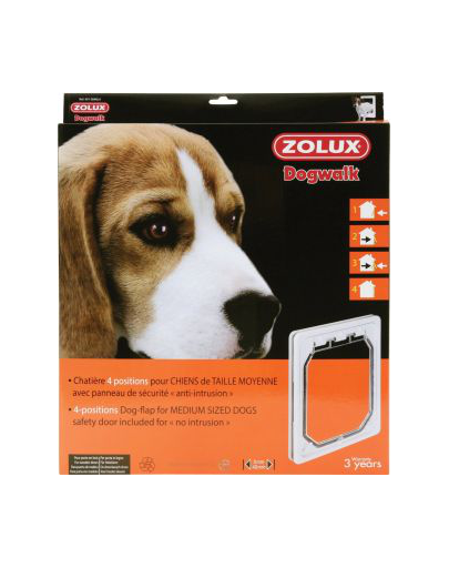 ZOLUX 4-poziciós ajtó közepes méretű kutyáknak, fehér