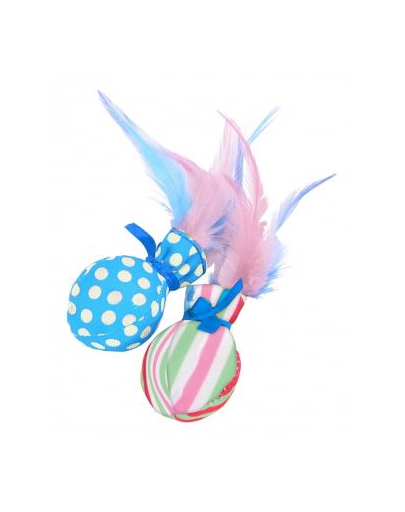 ZOLUX Játék macskáknak Candy Toys "labda tollal" 2 db macskamentával és csengővel szín kék