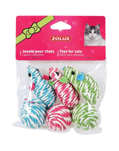 ZOLUX Játékok macskáknak 3 egér + 3 labda