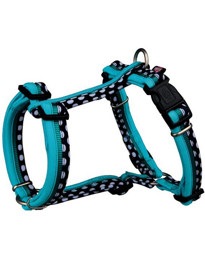 TRIXIE Hám sétához Freshline Spot, S: 30–40 cm-15 mm, Akwamarin - türkiz - fekete