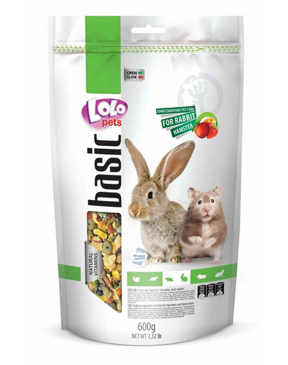 LOLO PETS Gyümölcsös eledel hörcsögöknek és nyulaknak 0,6kg
