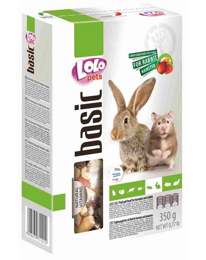 LOLO PETS Eledel gyümölcsös hörcsögöknek és nyulaknak 0,35kg