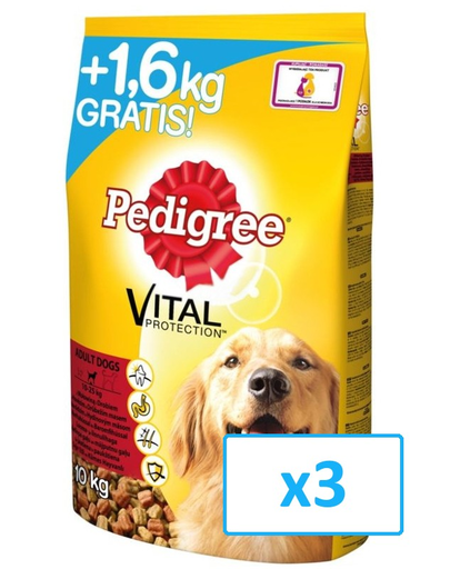 PEDIGREE marhahús és szárnyas 10 kg x 3 (30 kg)