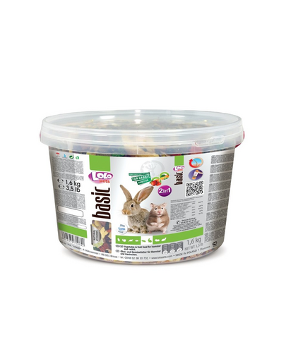 LOLO PETS Eledel 2 az 1-ben hörcsögöknek és nyulaknak 1,9kg
