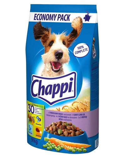 CHAPPI Három féle hússal 9 kg