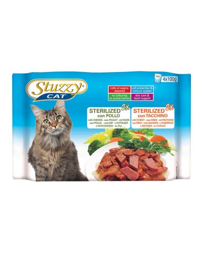 STUZZY Multipack 2 X Sterilized csirke I 2 X Sterilized pulyka (100G X4)