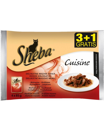 SHEBA Sheba Selection in Sauce Szaftos ízek 4x85g 3+1 ajándék