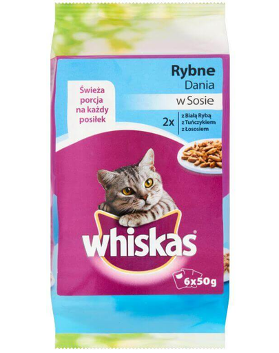 WHISKAS Felnőtt Mini halas ételek mártásban 6 x 50 g