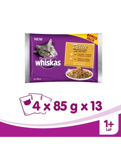 WHISKAS Delice grillezett hús 4 x 85g x13