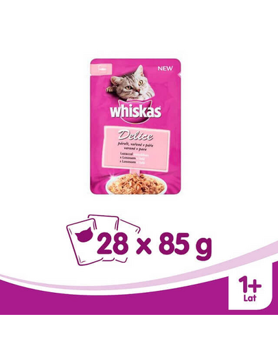 WHISKAS Delice párolt lazac 85g x28