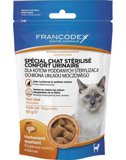 FRANCODEX Jutalomfalat macskáknak - húgyutak védelme 65 g