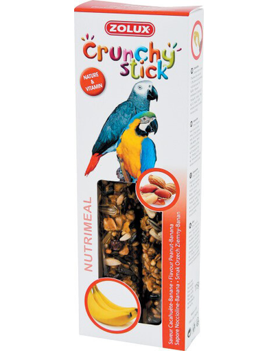 ZOLUX Crunchy Stick papagáj földimogyoró-banán 115 g