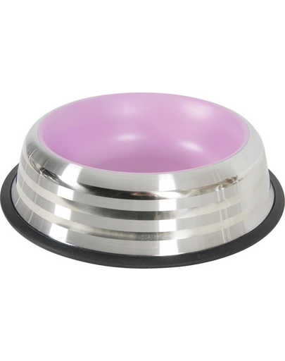 ZOLUX Csúszásgátlós tál Inox Merenda 1 l rózsaszín
